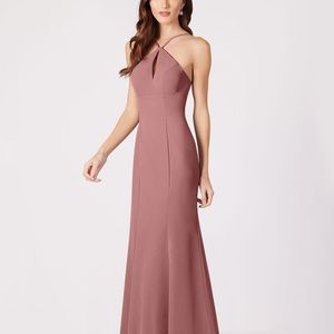 Azazie Livy bridesmaid dress size A12 desert rose